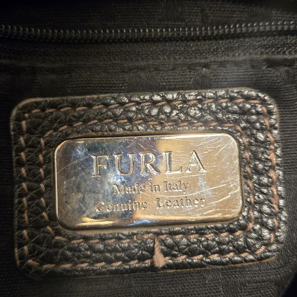 Hide Your Flask Furla Satchel Euc Furla Name Embo… - image 7